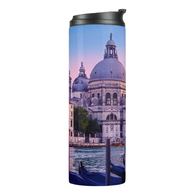 Termo Gran Canal con góndolas e iglesia en Venecia (Rotado hacia la izquierda)