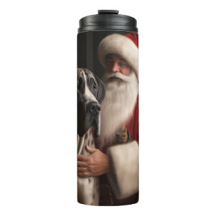 Termo Gran Danés con Santa Claus Navideño Festivo
