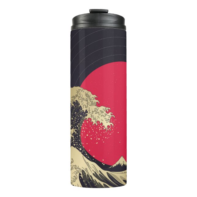 Termo "Gran ola de kanagawa". Hokusai, onda japonesa i (Anverso)