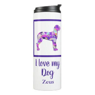 Termo Gran Perro Danés Cute Mascota Silhouette Purple PY