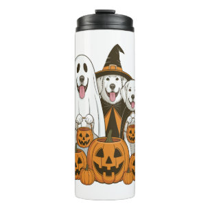 Termo Gran Perro Pirineo Bruja Fantasma Halloween Combin