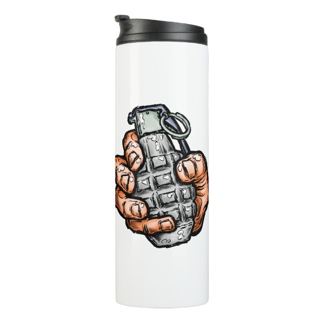 Termo Granada De Mano Al Estilo De Los Comics (Rotado hacia la derecha)