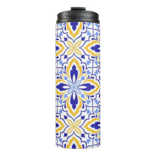 Termo Grand Mosaic Blue and Gold Floral Mediterranean