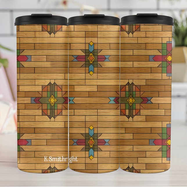 Termo Grano de madera único-monograma Geométrico de gran (Subido por el creador)