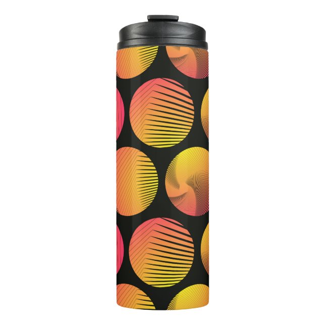 Termo graphic circles seamless pattern in orange fire sh (Anverso)