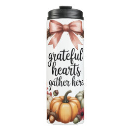 Termo Grateful hearts gather here pumpkin wreath