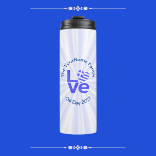 Termo Grecia Corazón Bandera Azul AMOR Personalizado