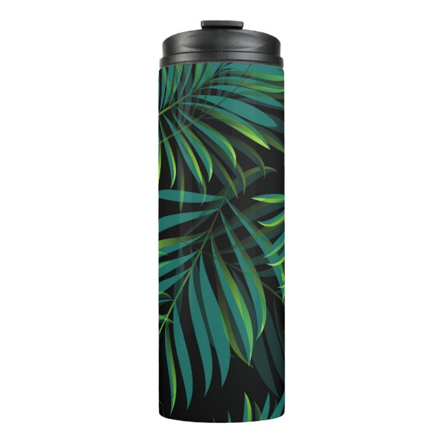 Termo Green tropical palm leaves. Seamless pattern graph (Anverso)