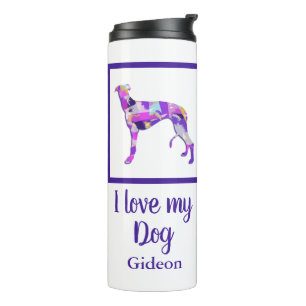 Termo Greyhound Lurcher Cute Perro Silhouette Purple PY&