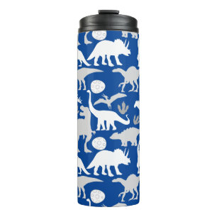 Termo Gris Dino Pattern L Blue BG
