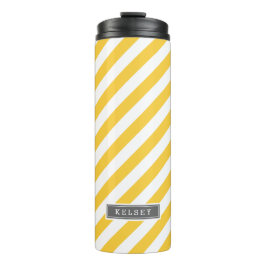 Termo Gris y Amarillo de las franjas de perrito Monogram