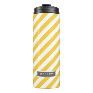 Termo Gris y Amarillo de las franjas de perrito Monogram
