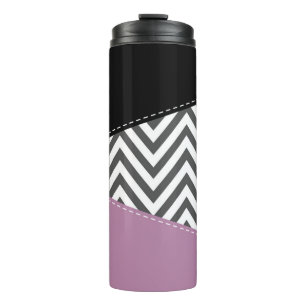 Termo Gris Zigzag, Gris Chevron, Zigzag Pattern, Púrpura