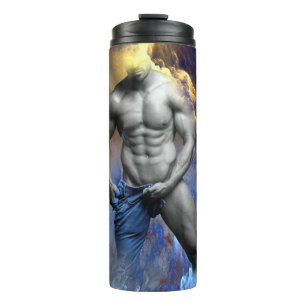 Termo Grito de la figura muscular masculina en escala de