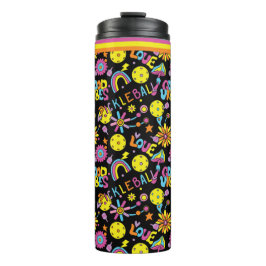 Termo Groovy, años 90 retro, negro