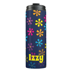 Termo Groovy Hippie Flower Custom Name