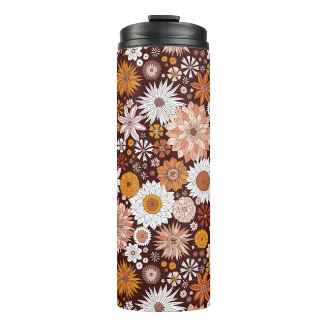 Termo Groovy Retro Flower Garden Pattern (Anverso)