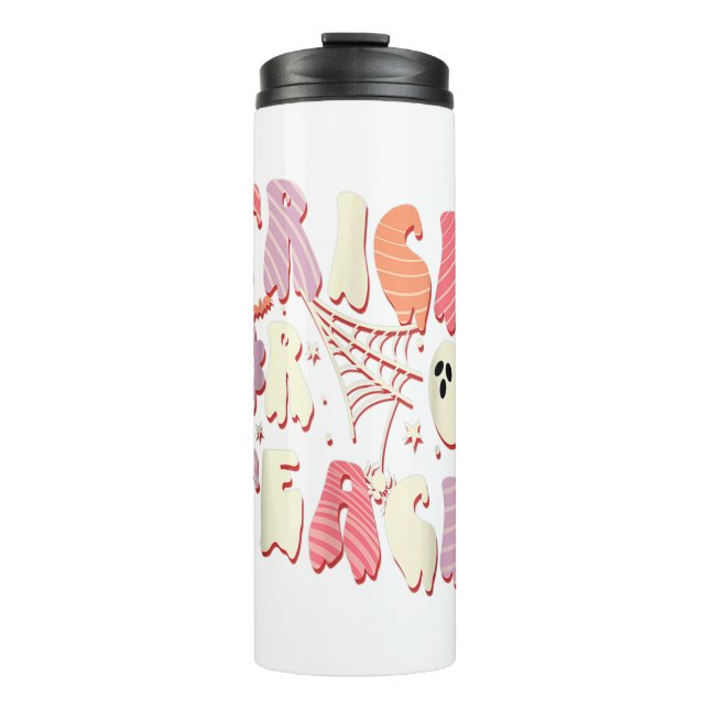 Termo Groovy Trick Or Teach Ghost Teacher Halloween Cost (Anverso)