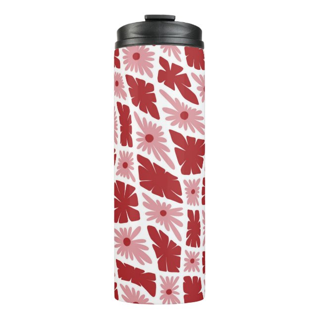 Termo Groovy Wavy Trippy 60 Flores Cheques Rojo Rosa (Anverso)
