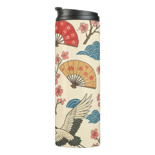 Termo Grulla Japonesa Patrón Sakura Tradicional Japonés