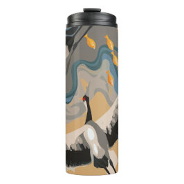 Termo Grullas en aumento sobre el río