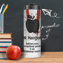 Termo Grunge Apple Stamp Custom Name Quote Teacher