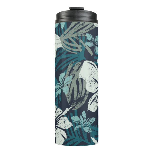 Termo Grunge Hibiscus, Papel de escritorio tropical flor (Anverso)