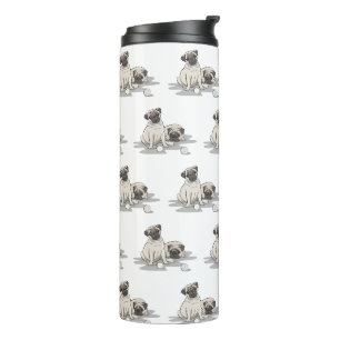 Termo Grupo de dibujos animados de pug