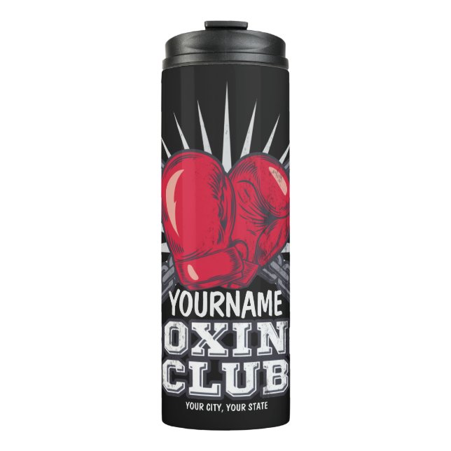 Termo Guantes de boxeo personalizados boxeador campeón d (Anverso)