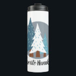 Termo Guardar un árbol - Celebrar Hanukkah<br><div class="desc">Este diseño combina el espíritu de Hanukkah con un mensaje ecológico. Con las palabras "¡Salven un árbol celebra Hanukkah!" exhibidas de manera lúdica, este diseño es perfecto para aquellos que quieren acoger la alegría de la festividad y al mismo tiempo promover la sostenibilidad ambiental. El diseño presenta encantadores árboles personalizados...</div>