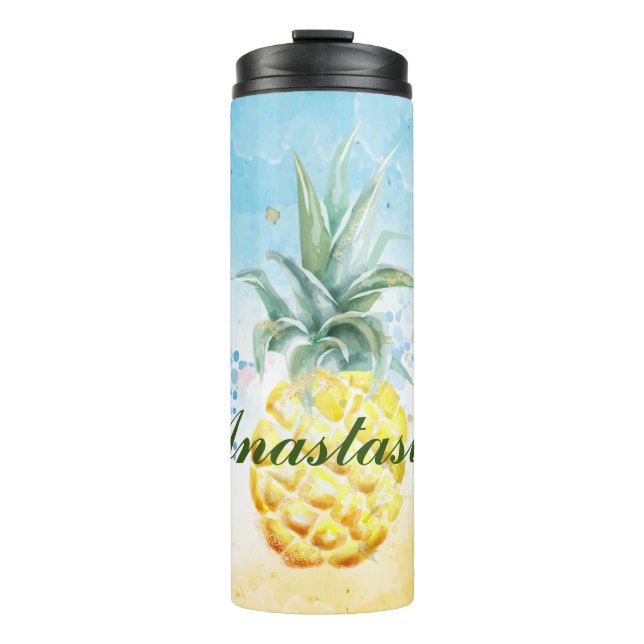 Termo Guay, Amazing, Pineapples, nombre blanco (Anverso)