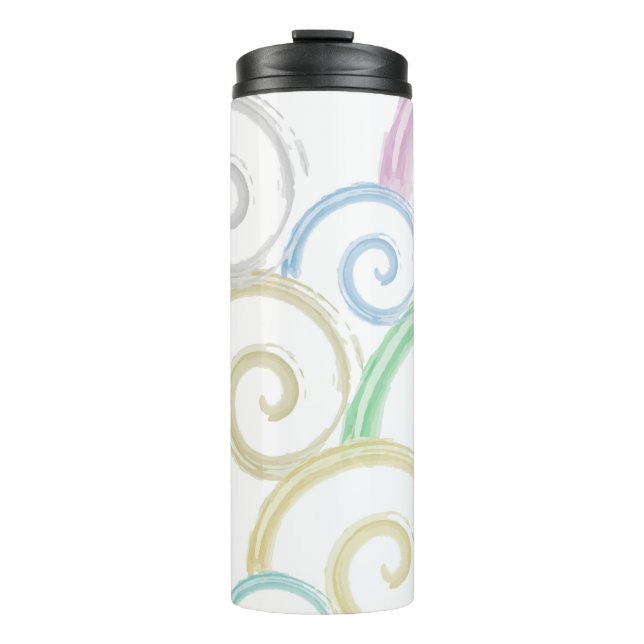 Termo Guay, cepillos modernos de color de las olas (Anverso)