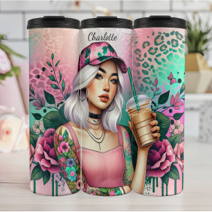 Termo Guay de Tatuaje Floral Cap Coffee