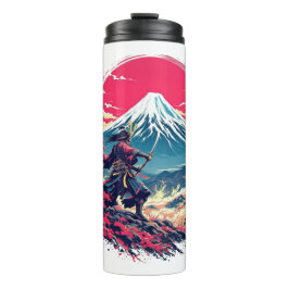 Termo Guerrero Samurái en el Monte Fuji Arte Japonés