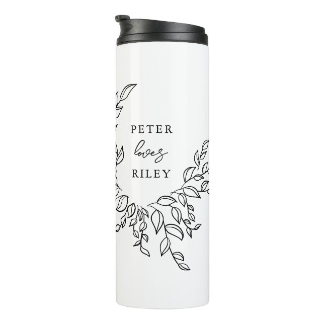 Termo Guión de amor simple Parejas de guirnaldas botánic (Rotado hacia la derecha)