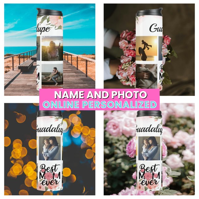 Termo Guión floral mejor mamá de todos los tiempos (Floral Script Best Mom Ever Thermal Tumbler
)