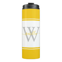 Guión monogramado moderno amarillo