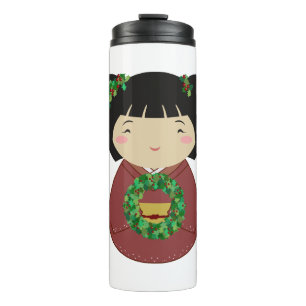 Termo Guirnalda del navidad de Kokeshi