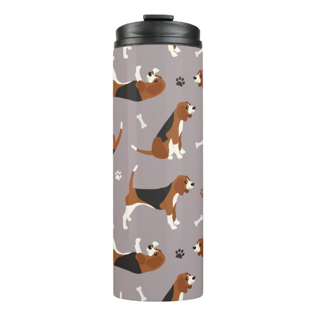 Termo Guirnaldas de Beagles y hueso Gris (Anverso)
