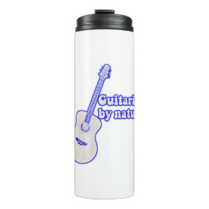 Termo Guitarra azul vintage. Guitarista por naturaleza