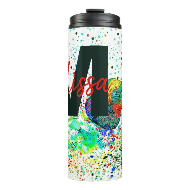 Termo Guitarra personalizada y coros salpican tu térmico (Anverso)