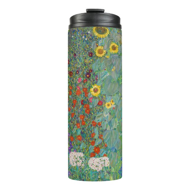 Termo Gustav Klimt - Jardín de campo con girasoles (Anverso)