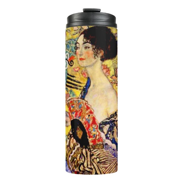 Termo Gustav Klimt Lady con ventilador (Anverso)