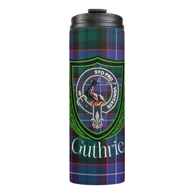 Termo Guthrie Scottish Clan Tartan & Crest (Anverso)
