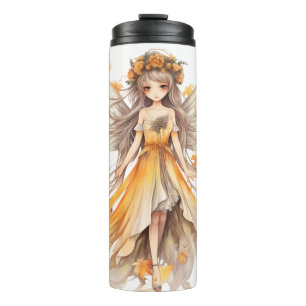 Termo Hada de bonito en taza de vestir de oro