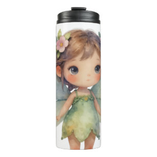 Termo Hada del Bosque Encantado: Sprite verde pastel
