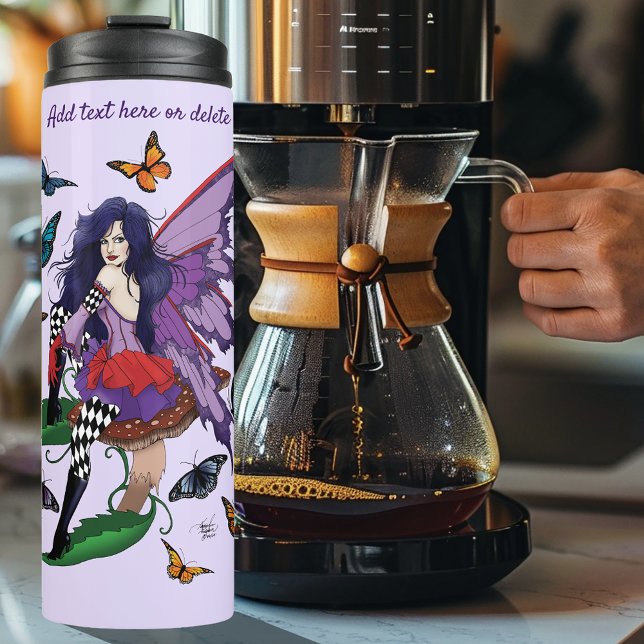 Termo hada morado morado de hongo rojo gótico (Subido por el creador)