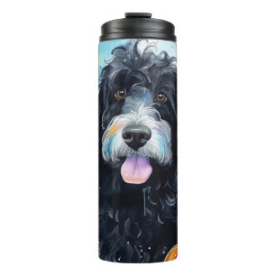 Termo Halloween Bernedoodle Con Calabazas Asustadas
