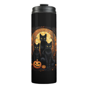 Termo Halloween Black Cat Van Gogh Witch Kawaii Pumpkin