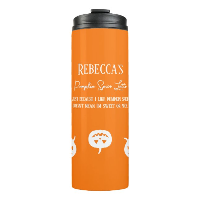 Termo Halloween Calabaza Blanca Spice Sweet or Nice (Anverso)